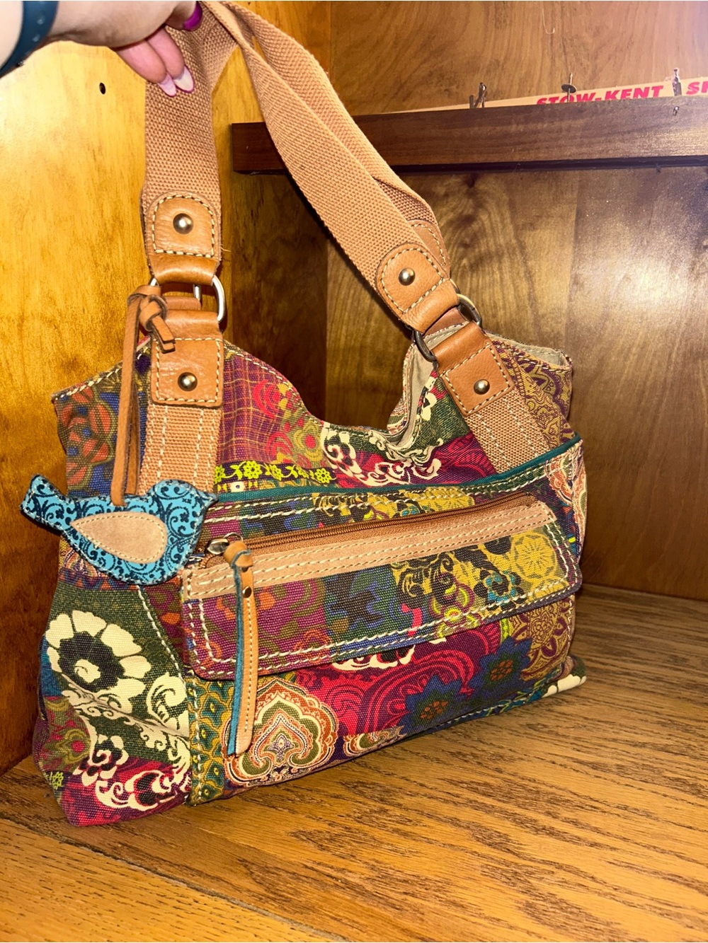 Fossil vintage Boho Patchwork Tote Handbag - Multicolor